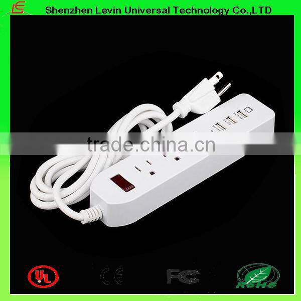 CE Extension Electric Multi Socket Power Plug USA 6 Ways 6 USB Power Strip