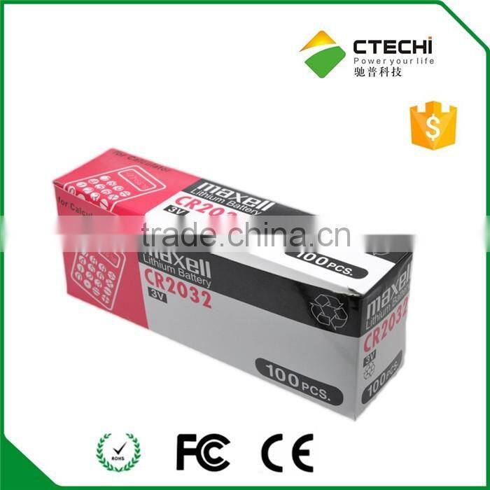 3V lithium battery Maxell CR2032 with solder pins/tabs