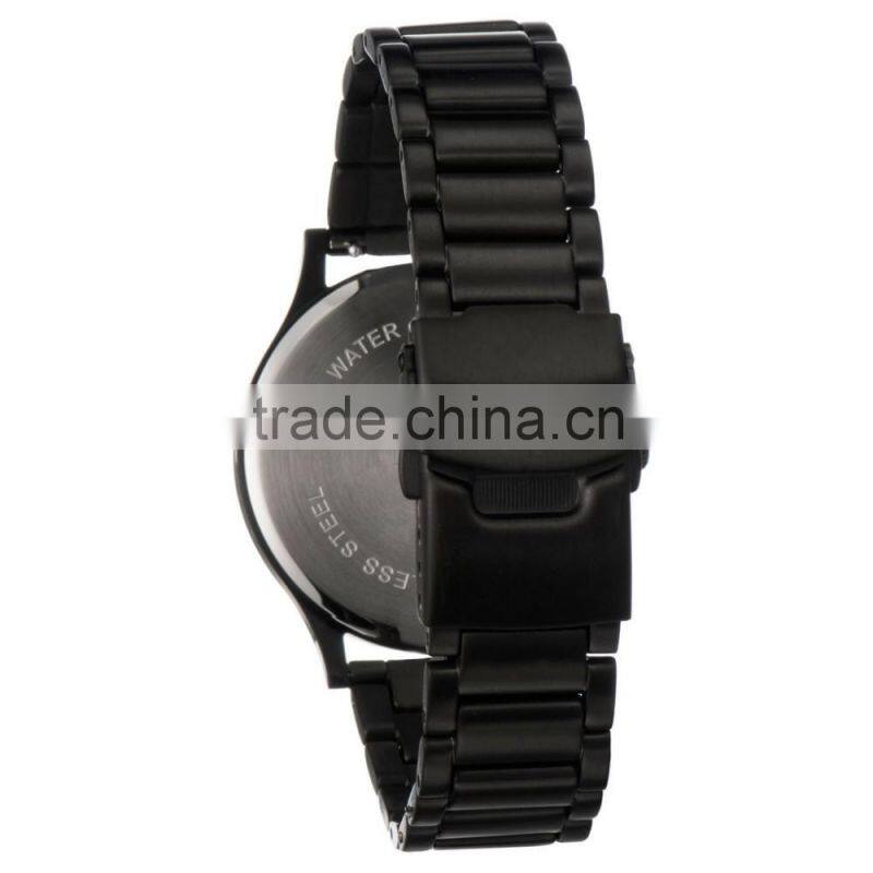 Luxury Fashion Design Black Stainless Steel Case Men Watch With Custom Logo