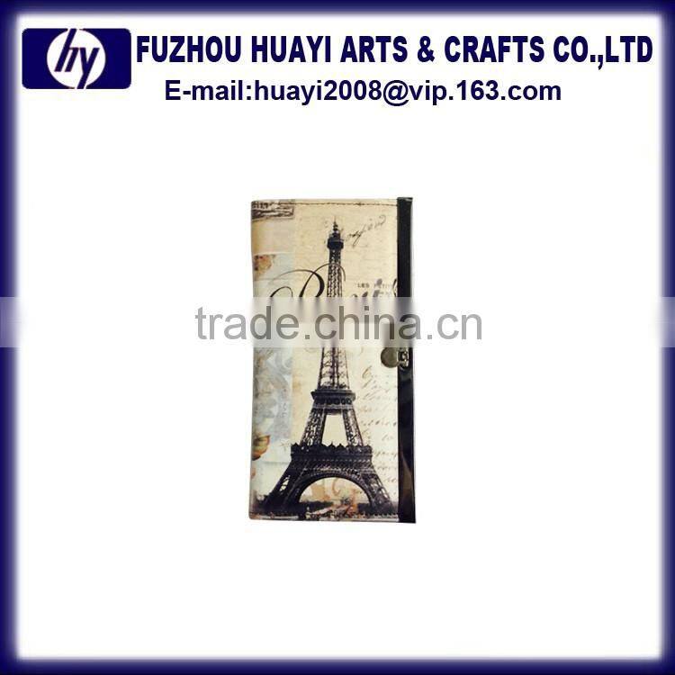 Popular promotion cute girl printed genuine pu leather wallet purse