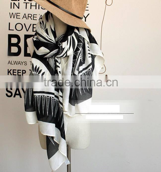 Sun Flower Printed Travelling Sun Protection Fashion Lady Pashmina Shawl