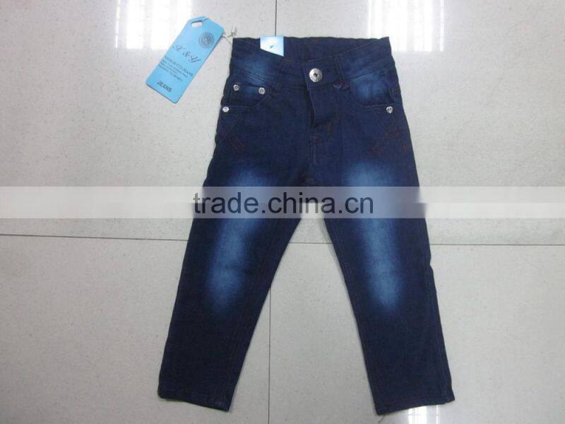 Kids cheap garment stocklot in China jeans