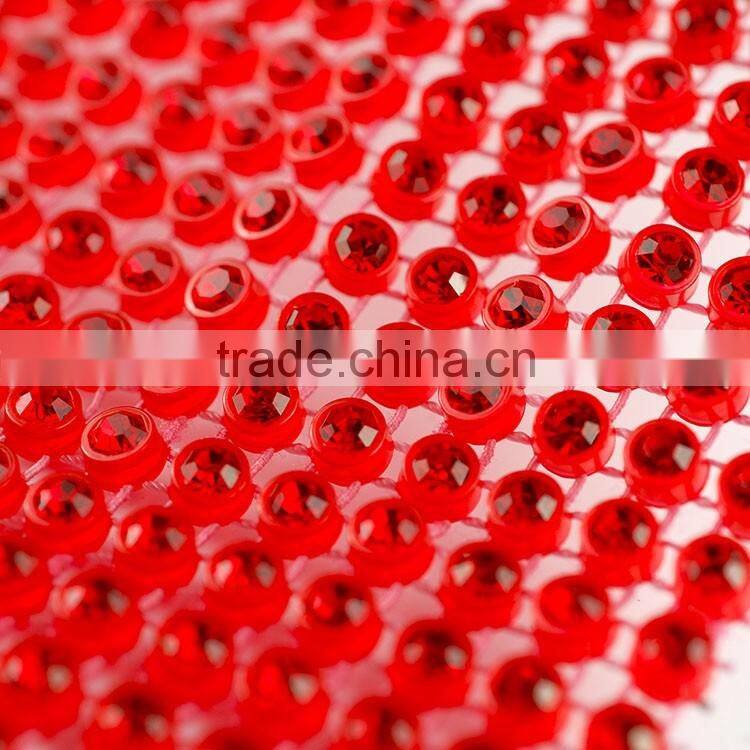 Highest Quality Elastic Rhinestone Rolls18 Rows Elastic Crystal Stone Trimming Mesh with Plastic Ribbon for DIY Decoration
