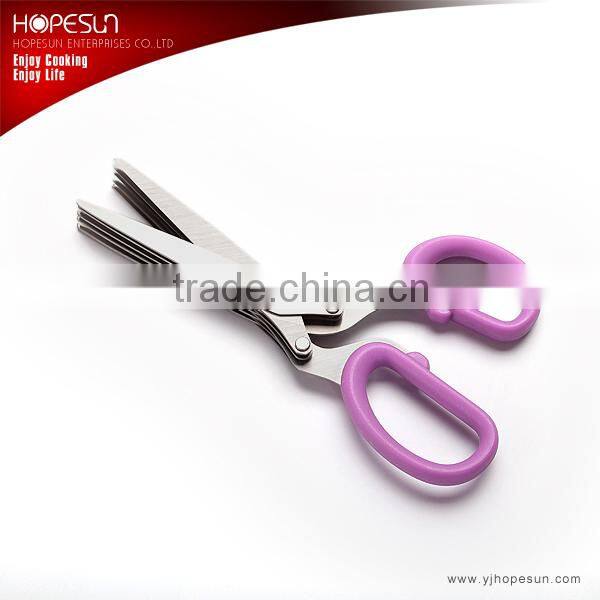 Stainless steel multi blades kitchen scissors
