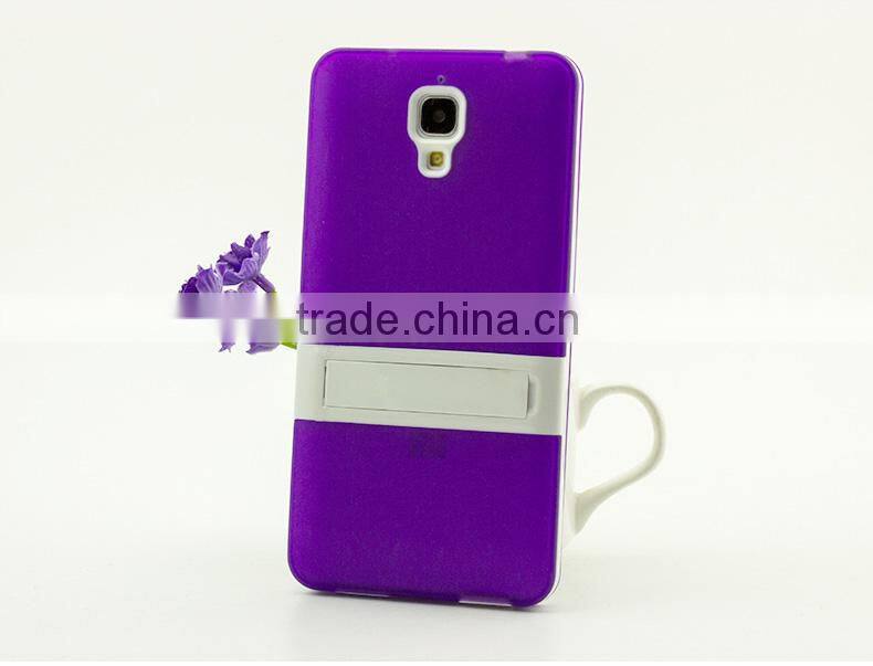 Keno Slim Fit Hybrid Flexible TPU Armor Defender Case with Kickstand for Xiaomi 4