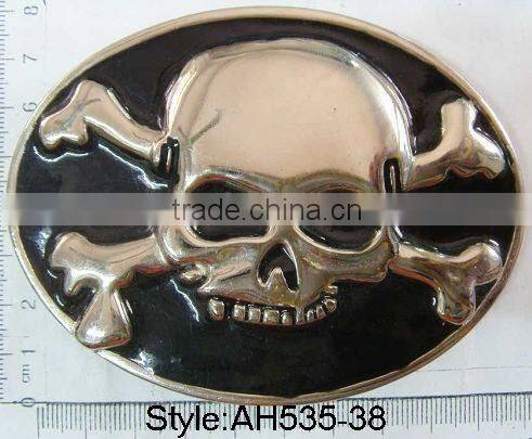 skull logo belt buckle heart shape joint buckle men clip metal buckle