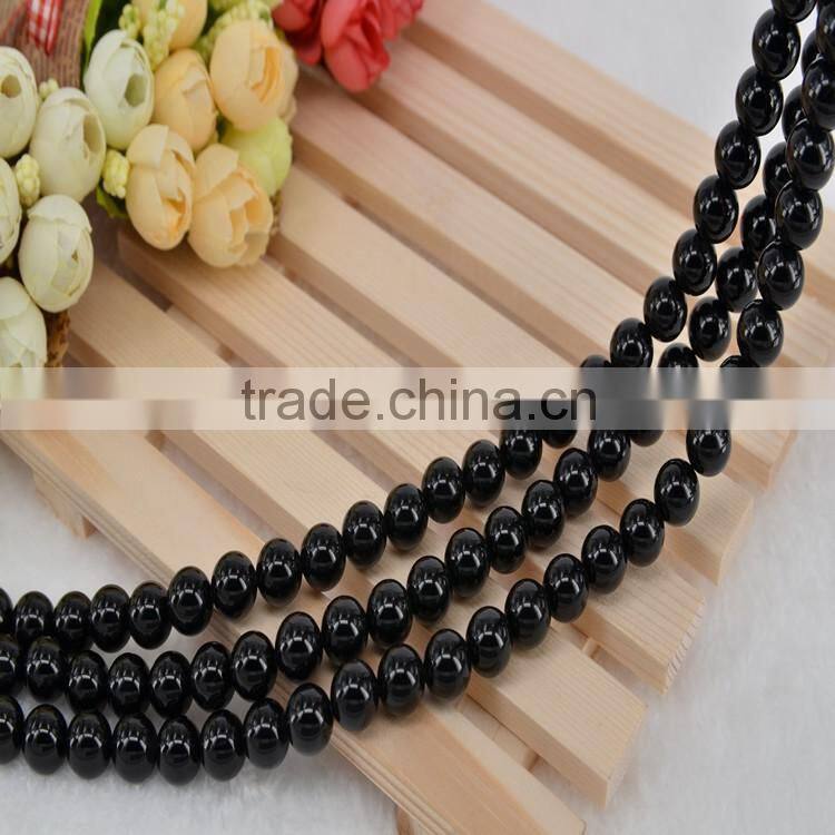 matt round bead or roundelle natural gemstone black agate onyx 8MM