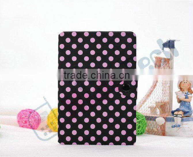 Color Dot Wallet Leather Case for iPad Mini with Buckle,For iPad Mini Dot Book Style Wallet Leather Case,With Card Slot & Buckle