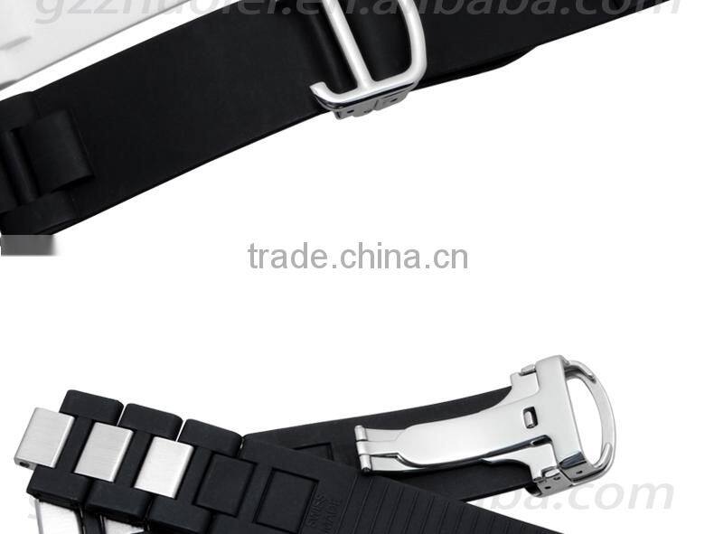 Mens Silicone Rubber Waterproof Diver Watch Strap Band 21mm