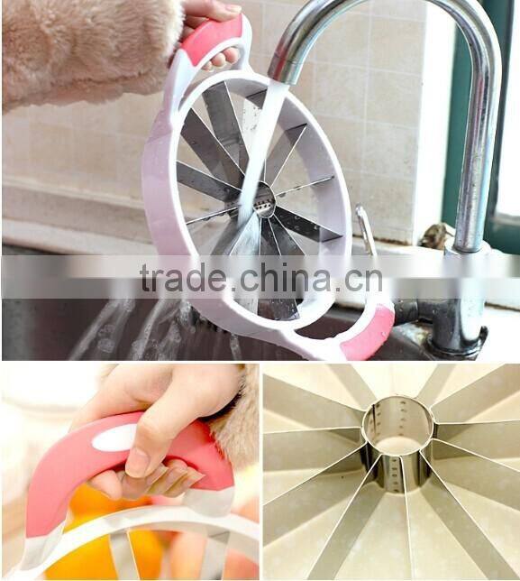 Watermelon Melon Cantaloupe Stainless Steel Cutter Slicer with Handles Hander