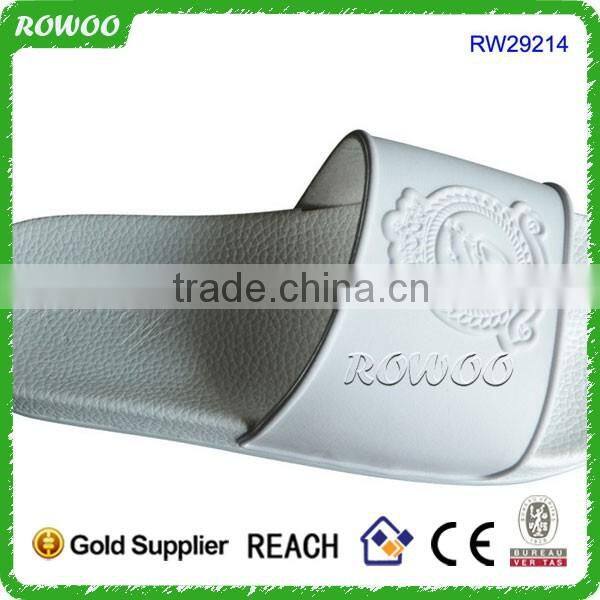Latest Design Embossed White PU indoor,outdoor,beach Use Beach Sandals