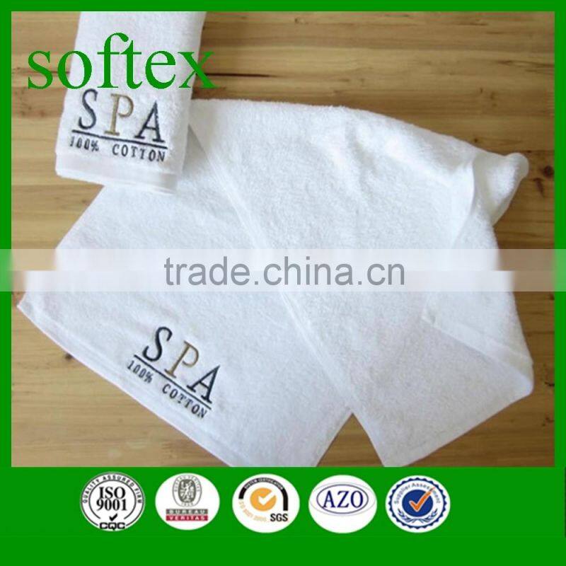 luxury white embroidery custom logo cotton face towels for hotel & spa