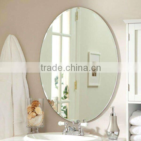 Unframes bathroom mirror and high quality mirror glasss