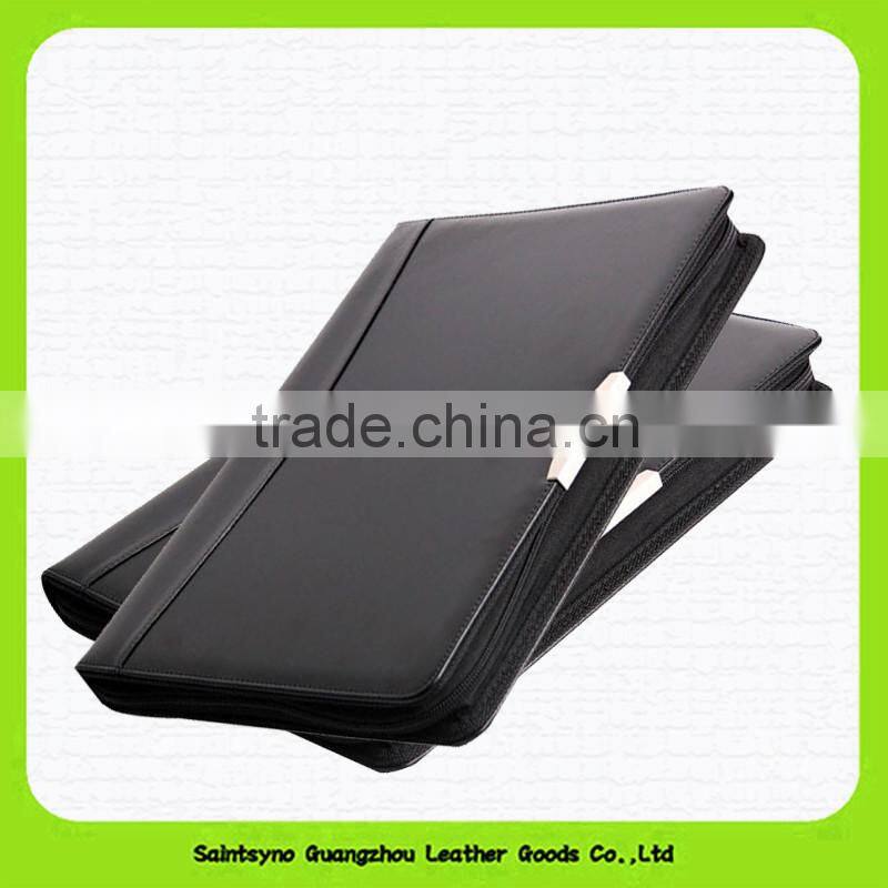 Customized A4 Leather Document File Cover Folder With Calculator Office File Cover Designs