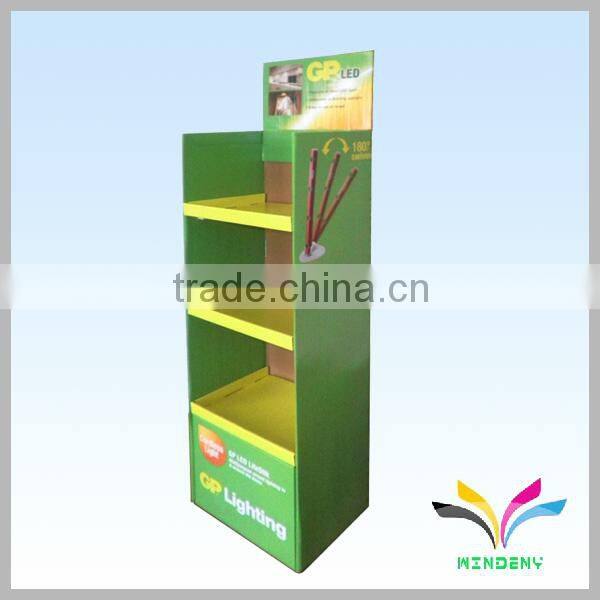 Colorful style floor standing cardboard advertising booth display stands
