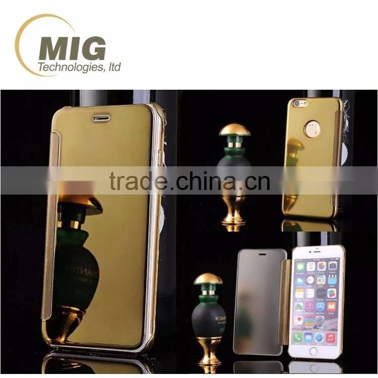 3D Mirror Smart View Clear Flip Phone Case Cover For Apple iPhone 5 5S 6 6S Plus case