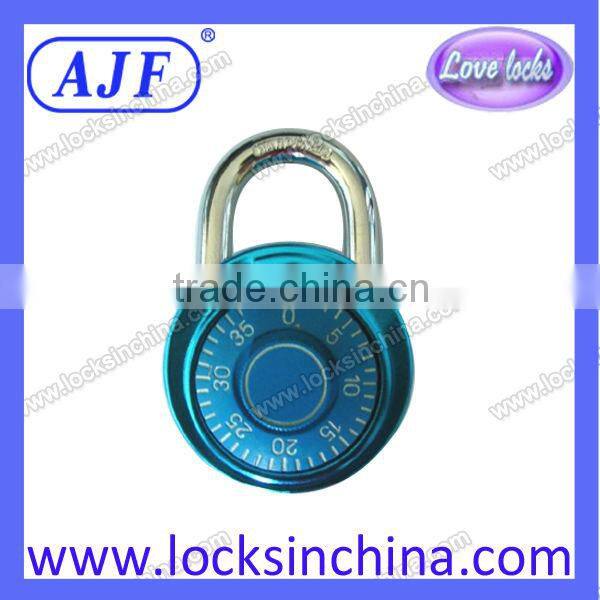 AJF 2015 top sell high quality 50mm gym round dial combination padlock