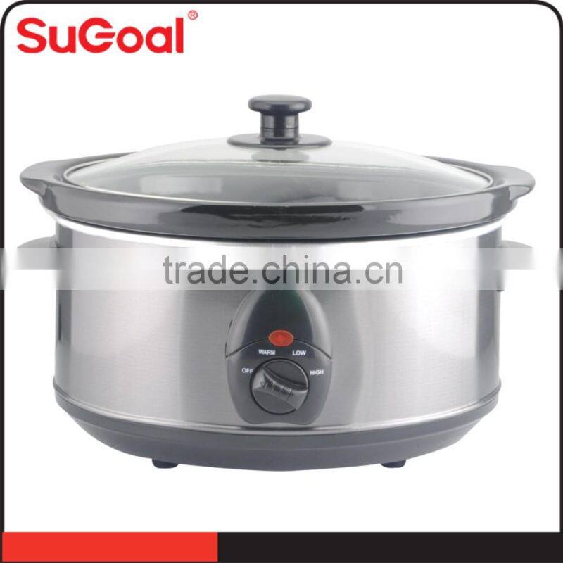 Grey color SS Electric Slow Cooker for 2 people