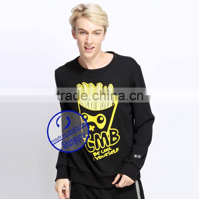 Wholesale custom 100 polyester mens pullover sweatshirt with printing