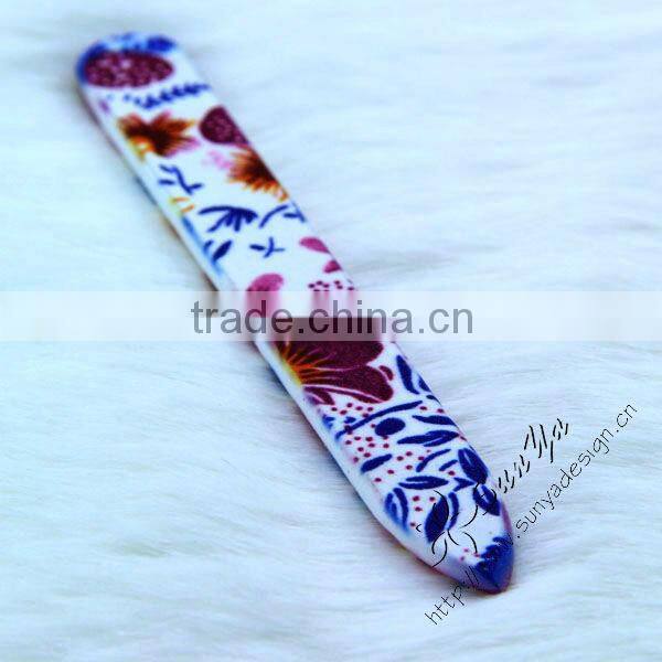 Full printing Colorful crystal Glass nail file