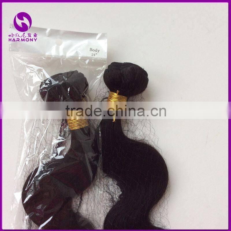 24inch Length Cheap NO-REMY HAIRS WEFT Natual Color Body Wave Texture for Brazil Market