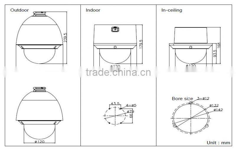 Hikvision 700TVL sony ccd mini size analog ptz dome camera