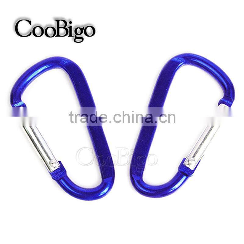 Multi-Color Aluminum Spring Flat Carabiner Snap Hook Hanger Keychain Hiking Camping #FLQ189-8C(Mix-s)