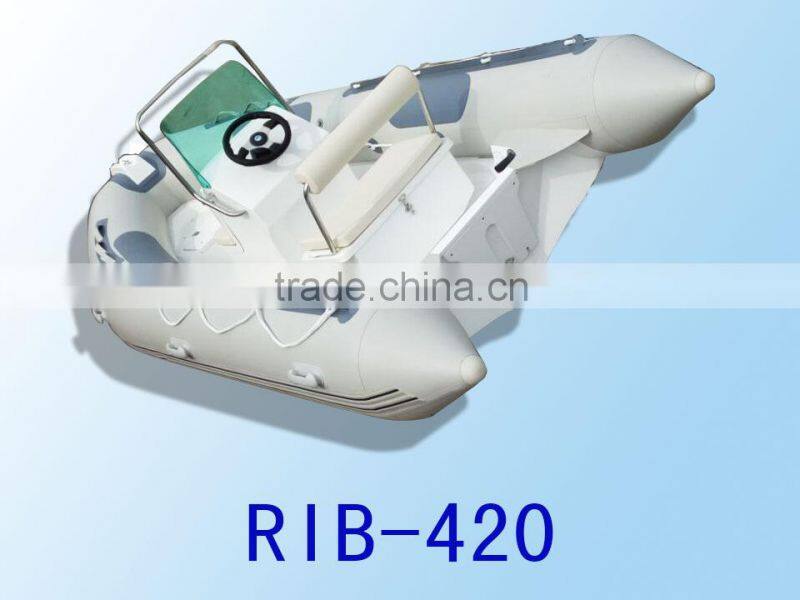 RIB420 boat with CE inflatable boat with rigid floor