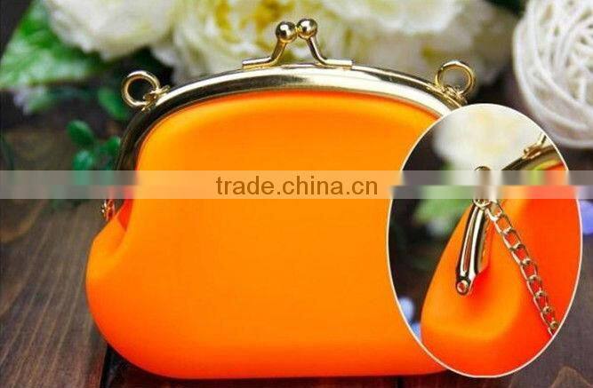 Cheap Mini metal handle colorful dustproof silicone easy wallet