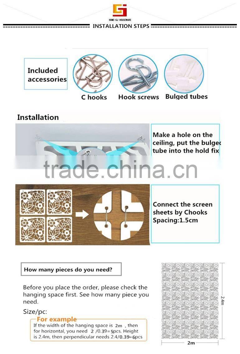 GJ-GP01Eco-friendly Wood-plastic Hanging Folding Screen Room Divider