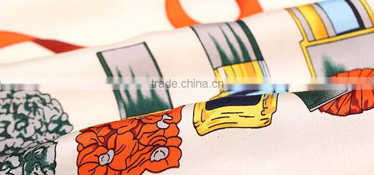 OEM screen print fabric 100%silk satin cosmetic pattern silk charmeuse