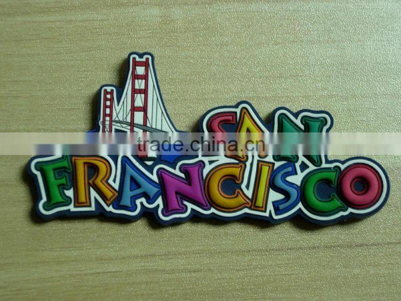 Hot selling custom 2d rubber injection fridge magnet