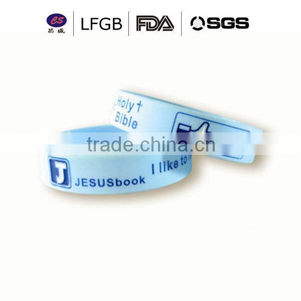 Wholesale Custom embossed/imprinted/printed logo Silicone Wristband / silicone bracelet
