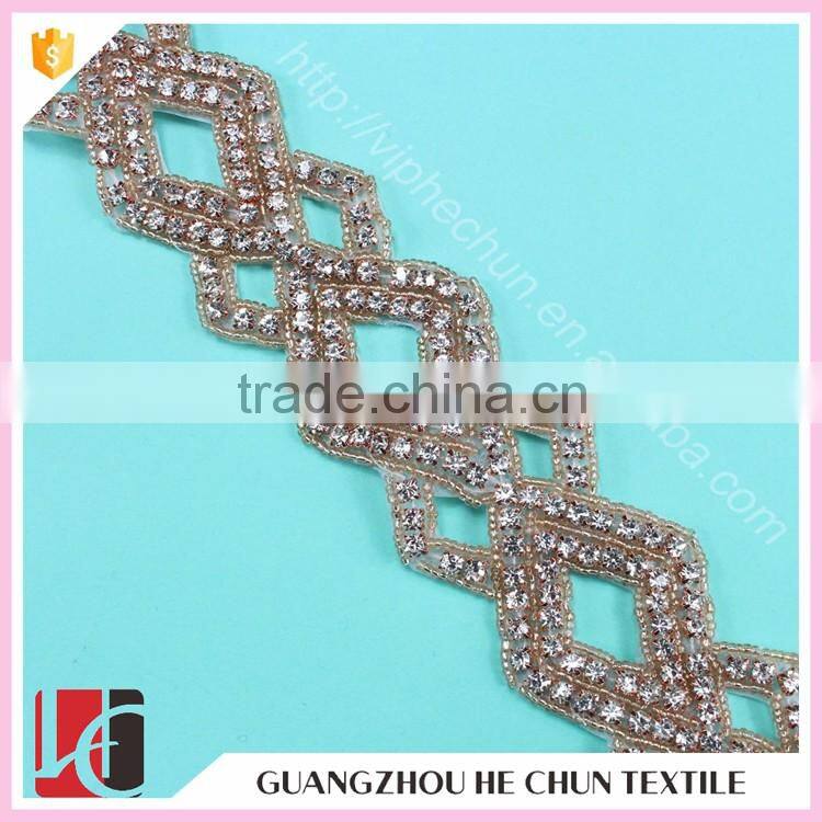 HC4810-1 Hechun Fashion Wholesale Diamond Bridal Diamond Crystal Trim for Wedding Dress