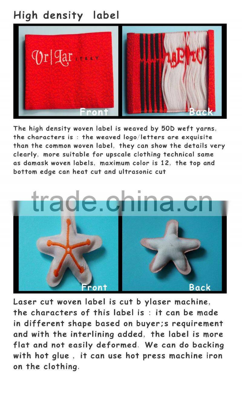cheap woven labels low minimum quantity for woman garments