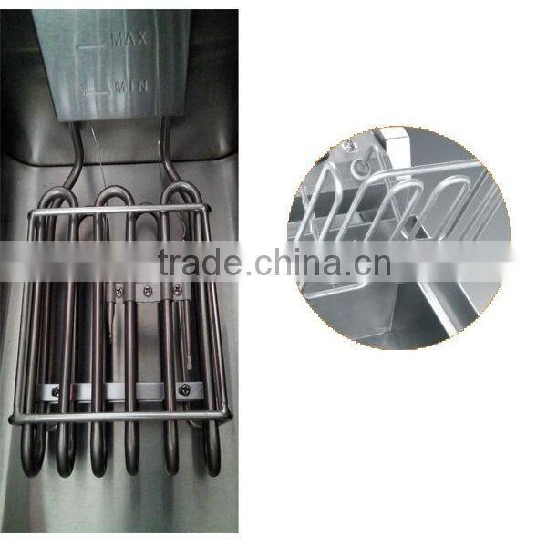 Counter top 2 tank 2 basket electric deep fryer with oil faucet and CE approval fryer machine