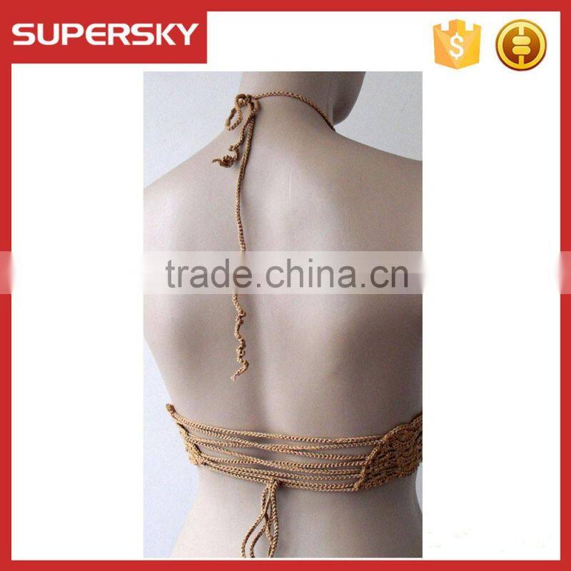 K-58 Sexy hand crochet knitting bikini swimwear classic knit crochet sexy ladies women knti beach bustier