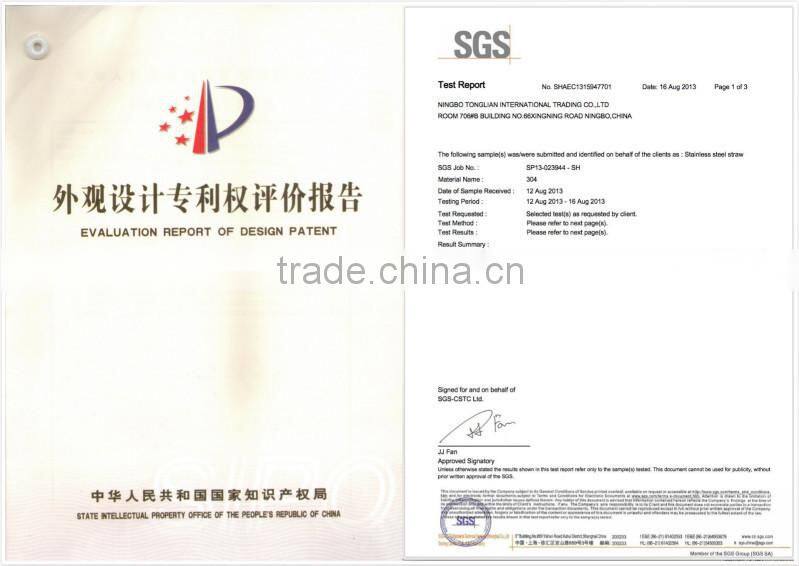 Reusable 12*0.5 stainless steel Eco-friendly drinking straw