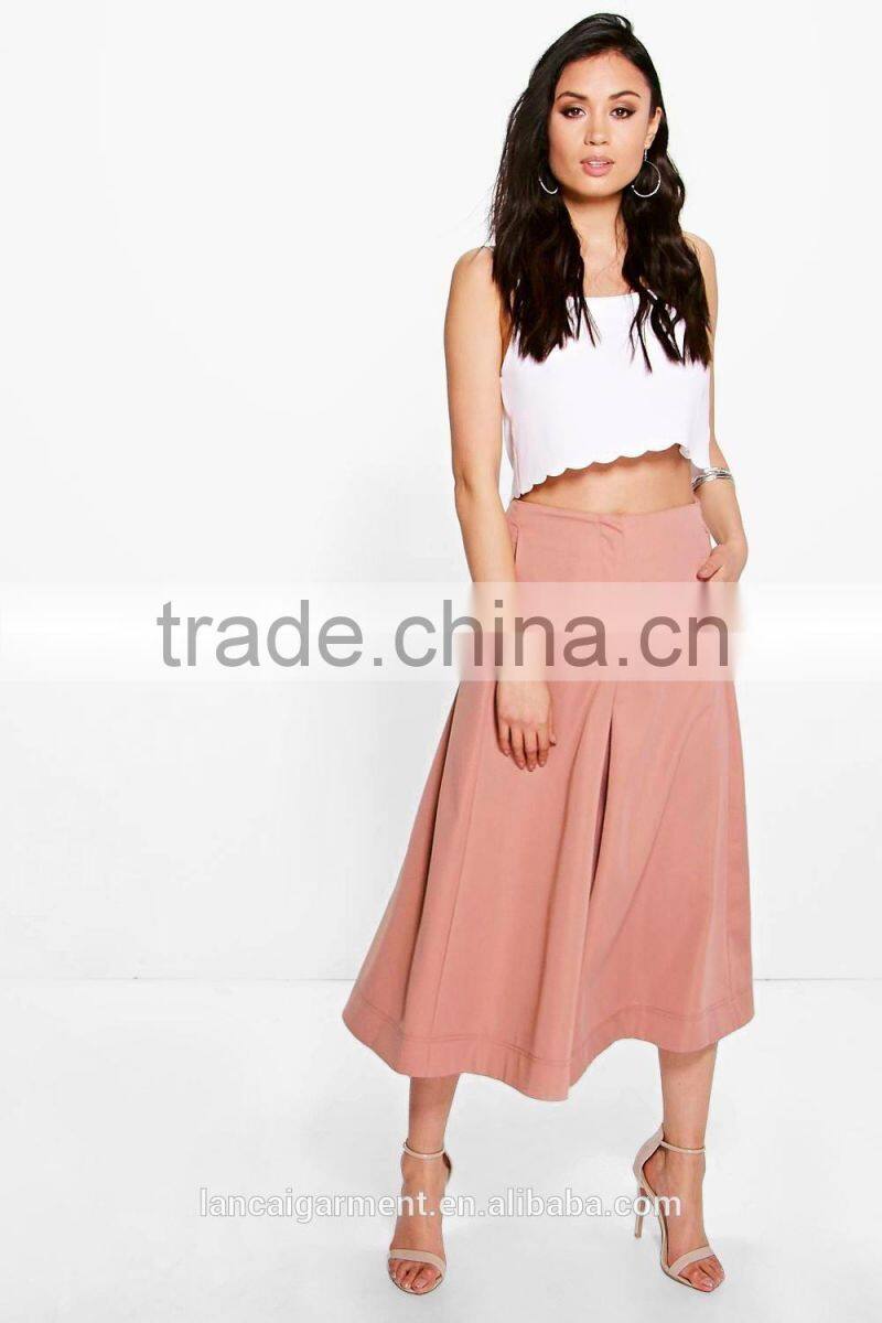 Indianna Wide Leg Cropped Tailored Trousers For Office Women