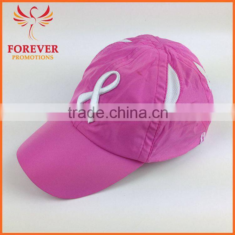 Pink Ribbon Breast Cancer Awareness Pink Embroidery Baseball Cap