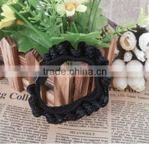 lace women hair accessories thick flower custom elastic hair tie