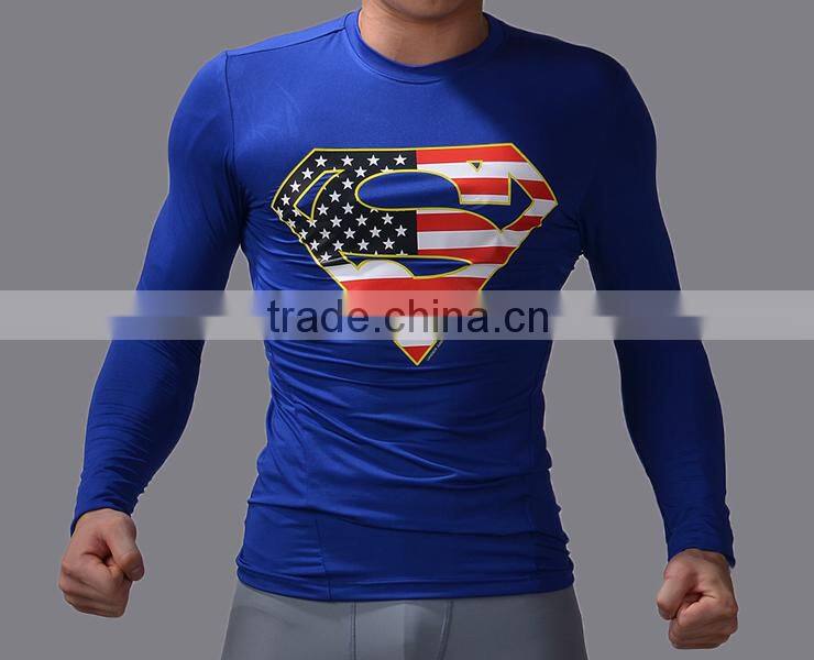 Professional factory cheap price high quality export skin tight 3d gym shirt