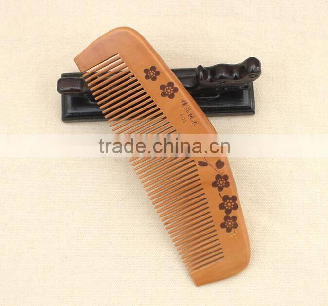 Hot sale OEM peach wood pocket size personalized hair comb