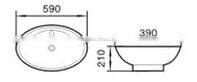 Alibaba China Supplier Oval Shaped Porcelain Medical Wash Basin