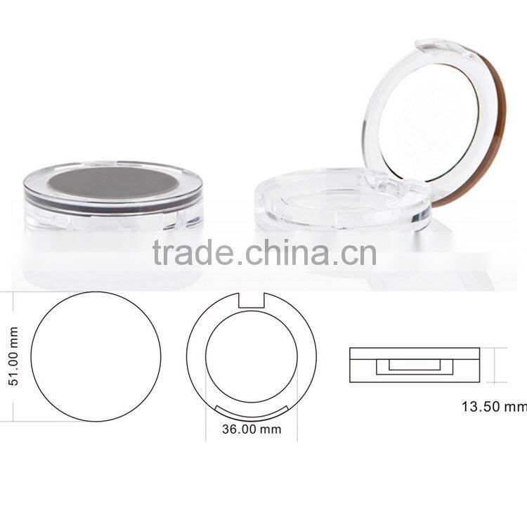 Transparent color empty blush packaging container with mirror