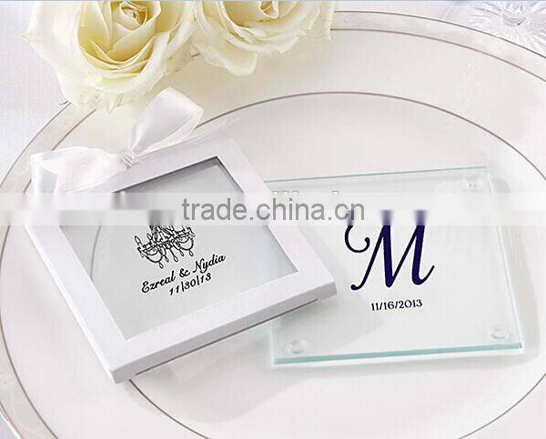 Ring Photo Frame Glass Coaster Wedding Gift
