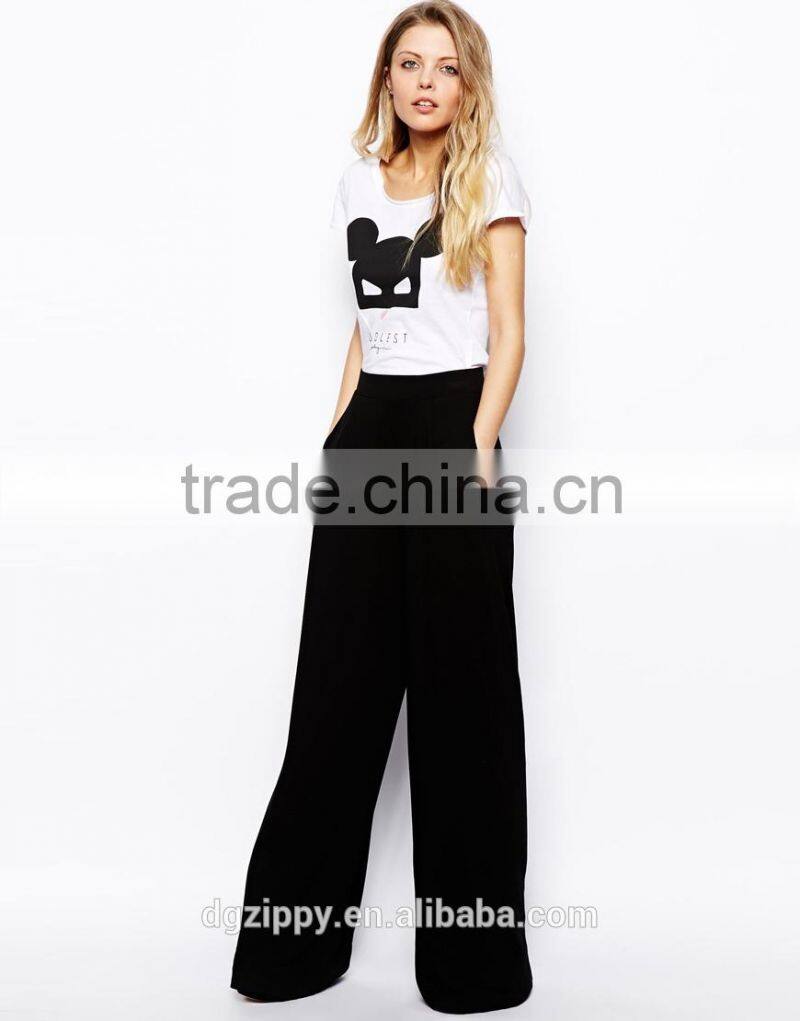 Plain high waist wide leg pants women jogger pants