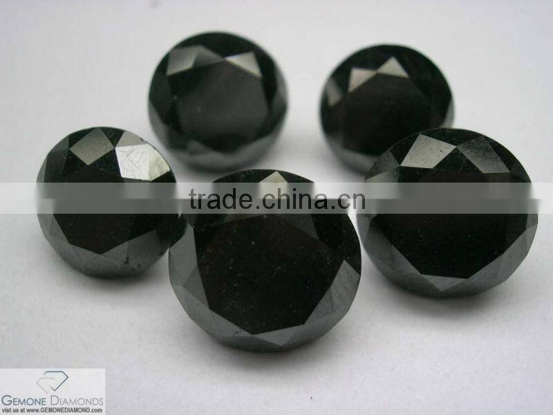 Real Loose Black Diamond Round Brilliant Cut