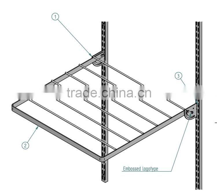 Metal Material 600MM White Balcony Clothes Drying Rack
