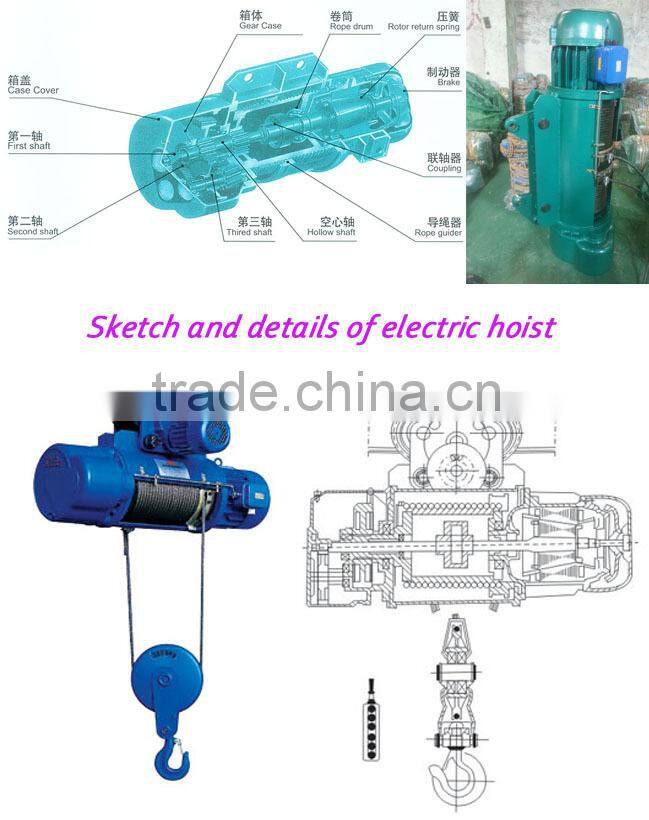 10ton mini wire hoist crane, hoist electric lift